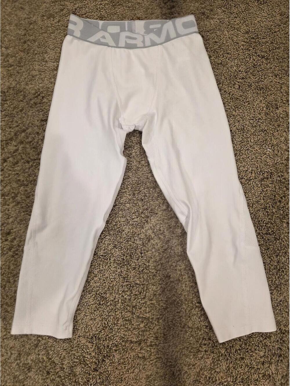 Under Armour Boys White Youth Medium Compression Pants